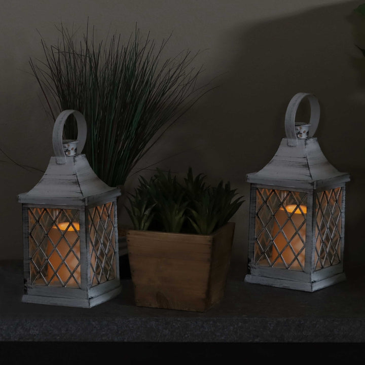 Sunnydaze Ligonier Indoor Battery-Powered Candle Lantern - 10 in - Set of 4 Image 10