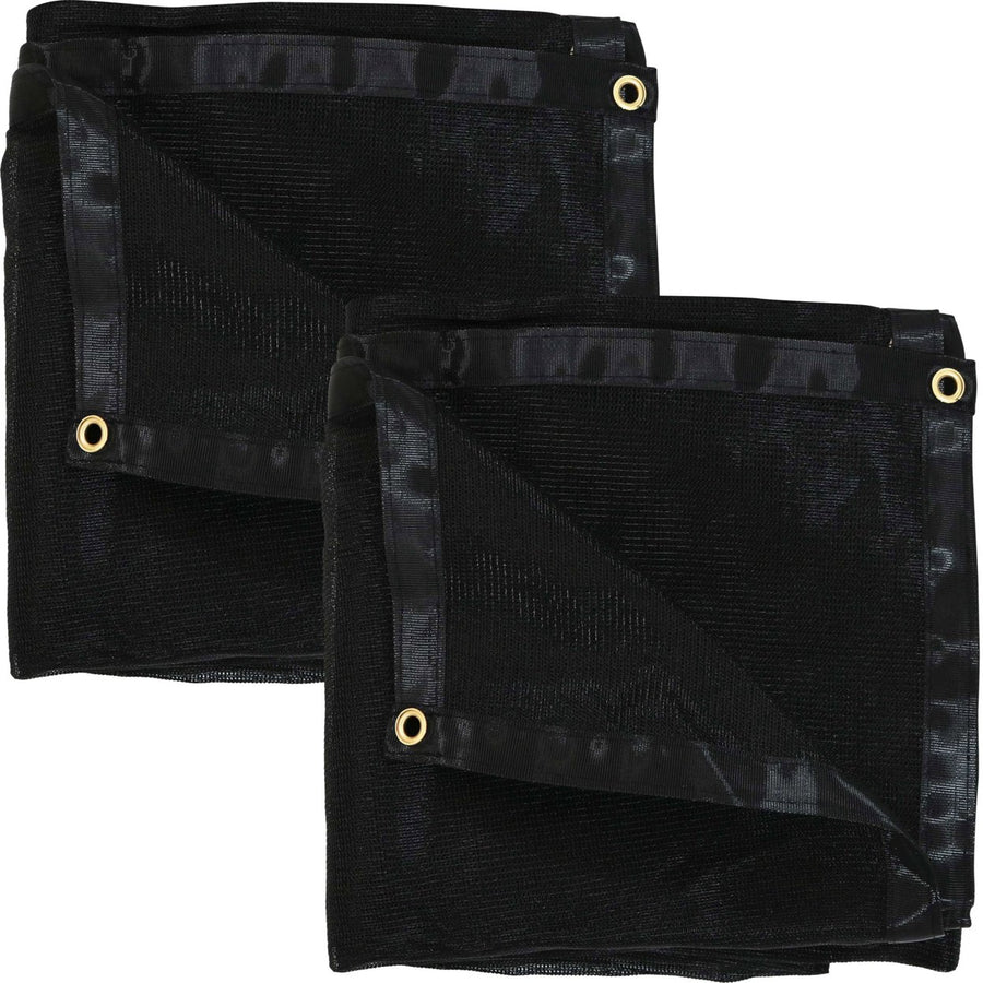 Sunnydaze Polyethylene Mesh Tarp - Black - 12 ft x 20 ft - Set of 2 Image 1