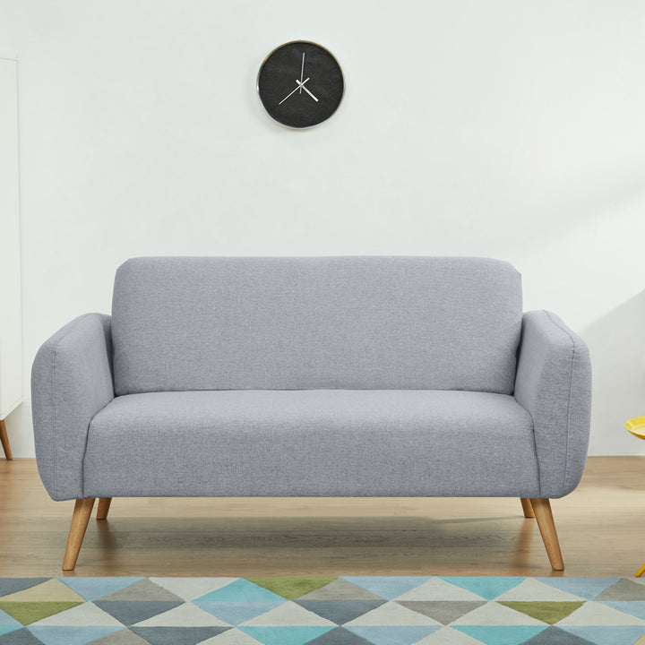 Linda Loveseat Sofa: Modern Design, Easy Assembly, Perfect for Small Spaces  Soft Polyester Fabric, Sturdy Wood Frame. Image 1