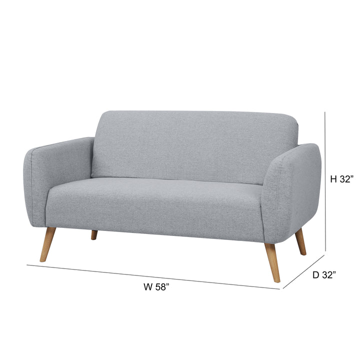 Linda Loveseat Sofa: Modern Design, Easy Assembly, Perfect for Small Spaces  Soft Polyester Fabric, Sturdy Wood Frame. Image 4