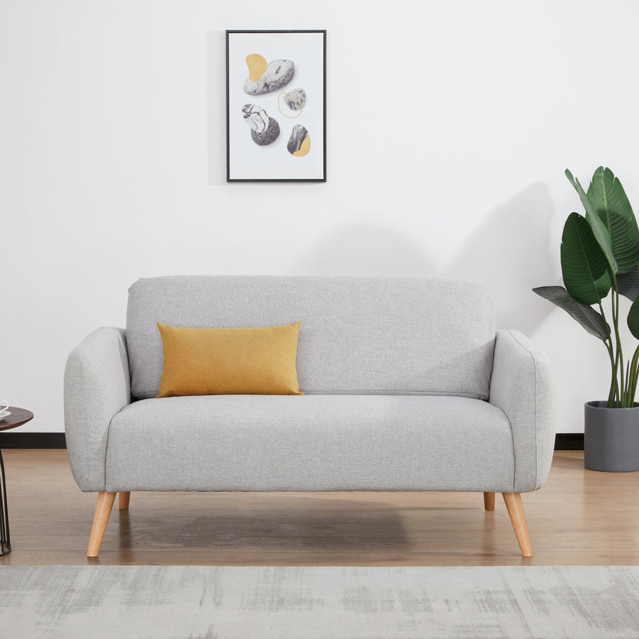 Linda Loveseat Sofa: Modern Design, Easy Assembly, Soft Faux Linen Upholstery  Perfect for Small Spaces. Image 1