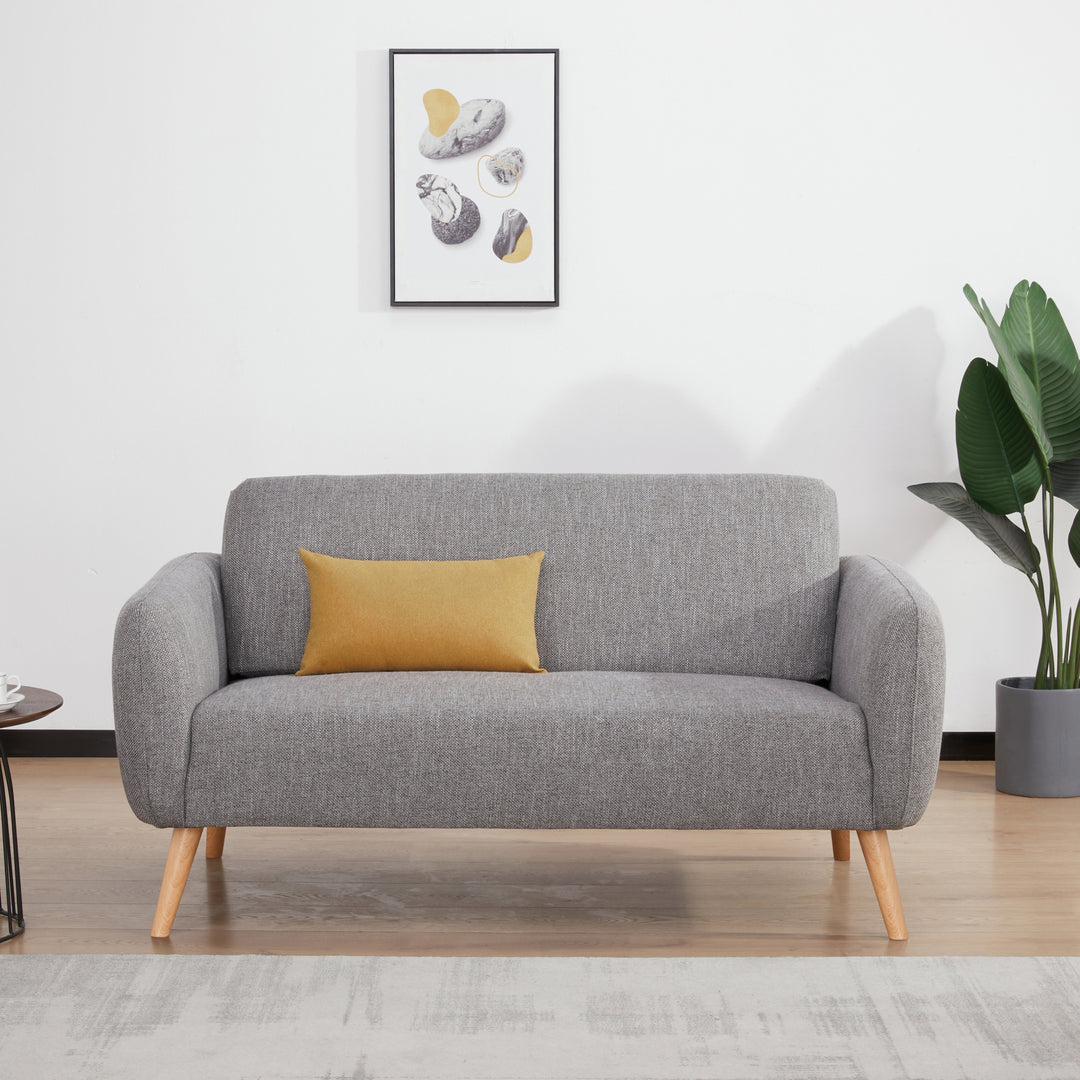 Linda Loveseat Sofa: Modern Design, Easy Assembly, Soft Faux Linen Upholstery  Perfect for Small Spaces. Image 6