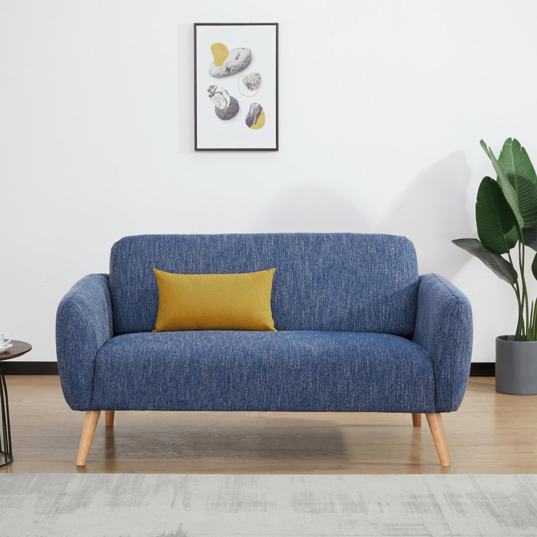 Linda Loveseat Sofa: Modern Design, Easy Assembly, Soft Faux Linen Upholstery  Perfect for Small Spaces. Image 1