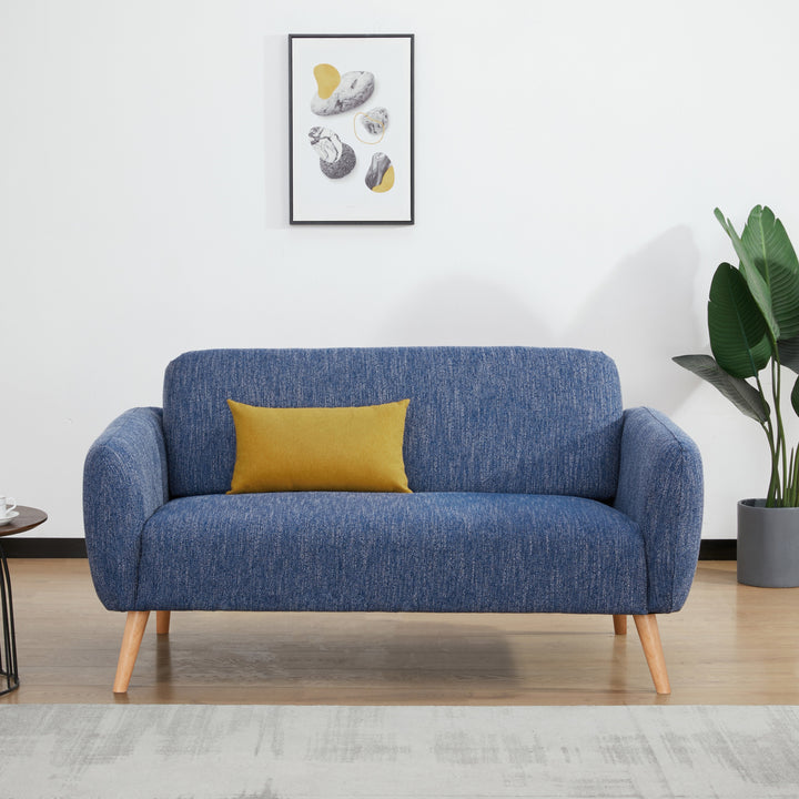 Linda Loveseat Sofa: Modern Design, Easy Assembly, Soft Faux Linen Upholstery  Perfect for Small Spaces. Image 1