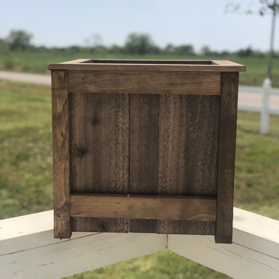 Mowoodwork Wood Planter Box 18x18x16 Stained with our signature method Image 4