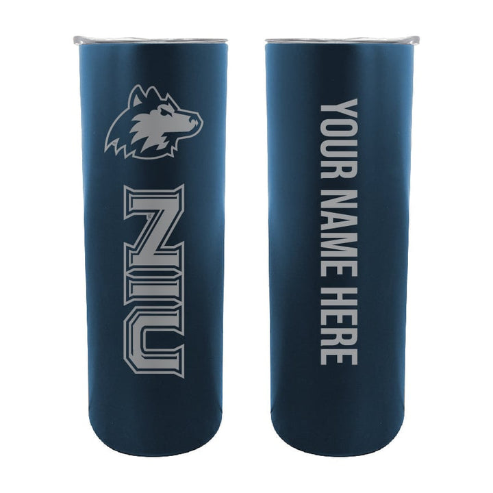 Northern Illinois Huskies Etched Custom NCAA Skinny Tumbler - 20oz Personalized Stainless Steel Insulated Mug Image 1