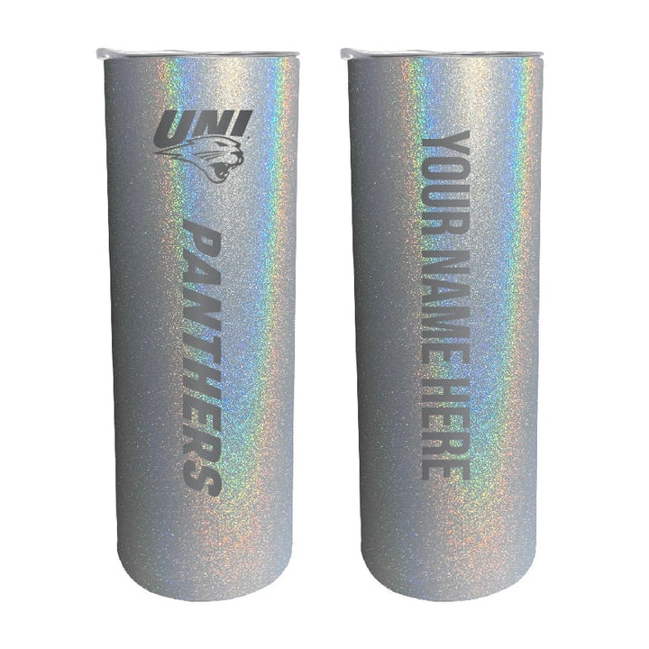 Northern Iowa Panthers Etched Custom NCAA Skinny Tumbler - 20oz Personalized Stainless Steel Insulated Mug Image 1