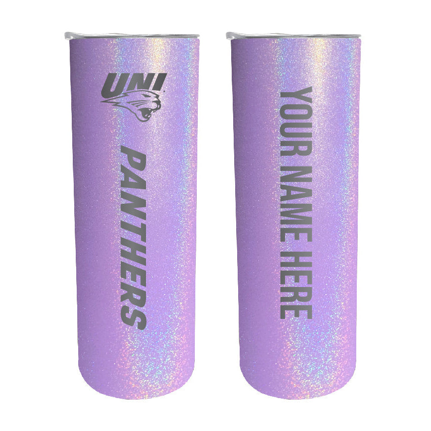 Northern Iowa Panthers Etched Custom NCAA Skinny Tumbler - 20oz Personalized Stainless Steel Insulated Mug Image 5