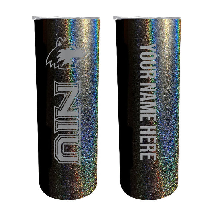 Northern Illinois Huskies Etched Custom NCAA Skinny Tumbler - 20oz Personalized Stainless Steel Insulated Mug Image 3