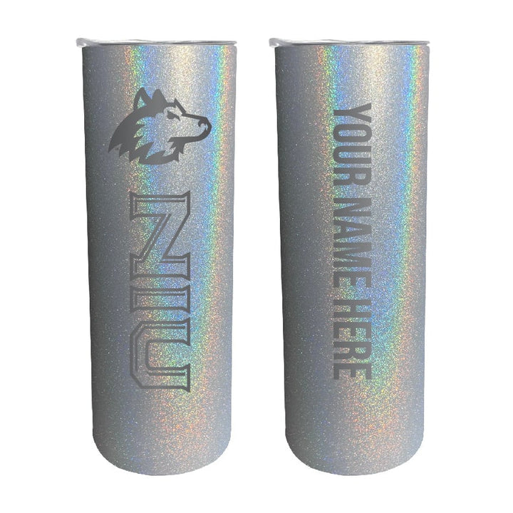 Northern Illinois Huskies Etched Custom NCAA Skinny Tumbler - 20oz Personalized Stainless Steel Insulated Mug Image 1