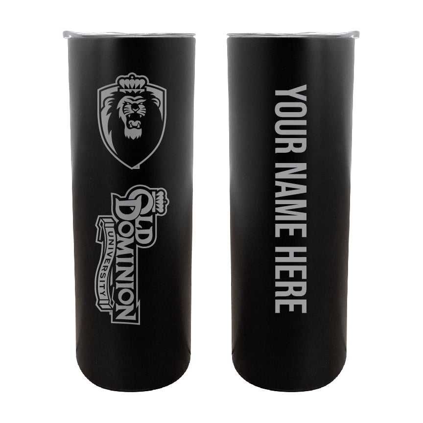 Old Dominion Monarchs Etched Custom NCAA Skinny Tumbler - 20oz Personalized Stainless Steel Insulated Mug Image 1