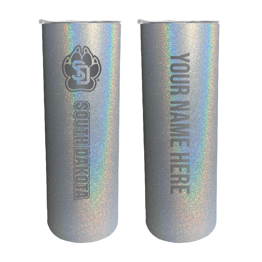 South Dakota Coyotes Etched Custom NCAA Skinny Tumbler - 20oz Personalized Stainless Steel Insulated Mug Image 3