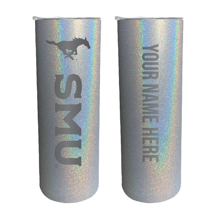 Southern Methodist University Etched Custom NCAA Skinny Tumbler - 20oz Personalized Stainless Steel Insulated Mug Image 1