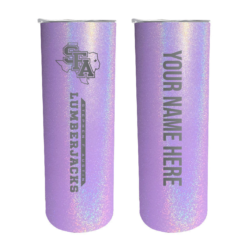 Stephen F. Austin State University Etched Custom NCAA Skinny Tumbler - 20oz Personalized Stainless Steel Insulated Mug Image 5