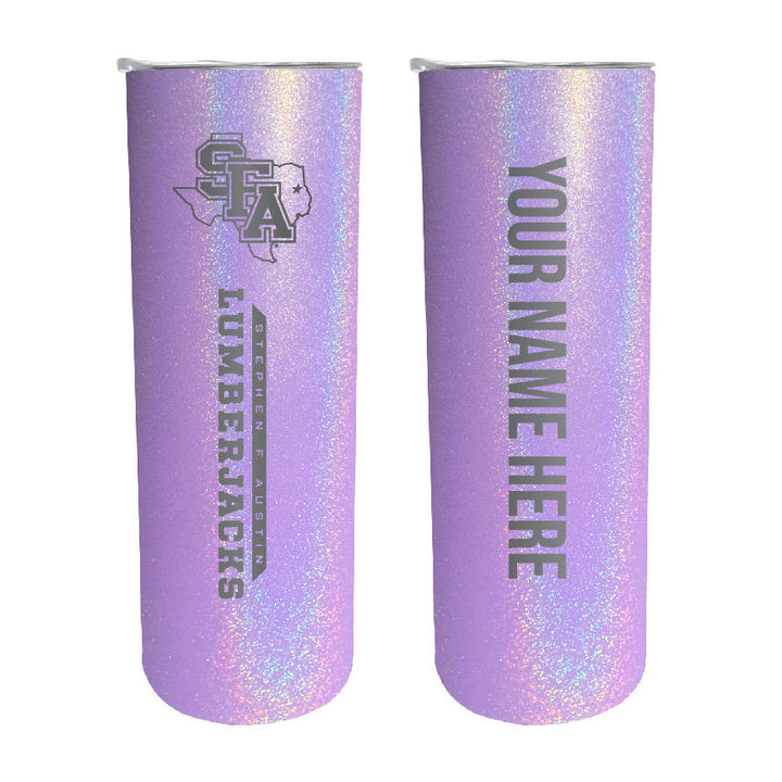 Stephen F. Austin State University Etched Custom NCAA Skinny Tumbler - 20oz Personalized Stainless Steel Insulated Mug Image 5