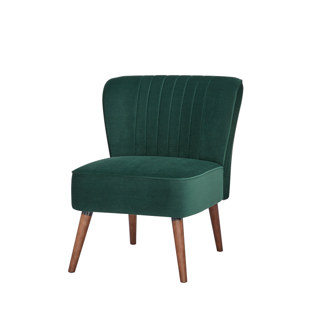 Young and Trendy Laguna Accent Chair: Robust Wood Frame, Soft Velvet Upholstery, Armless Slipper Design  Easy Assembly. Image 2