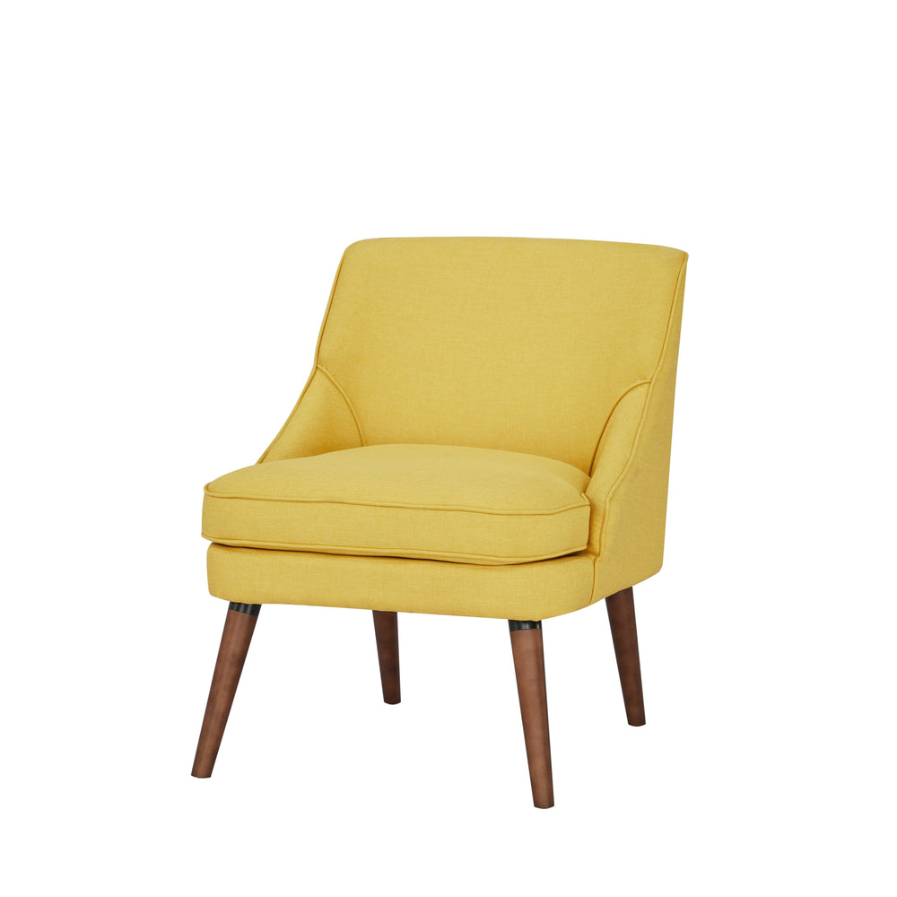 Young and Trendy Dana Accent Chair: Robust Wood Frame, Comfortable Faux Linen Upholstery, Perfect for Small Spaces  Easy Image 2