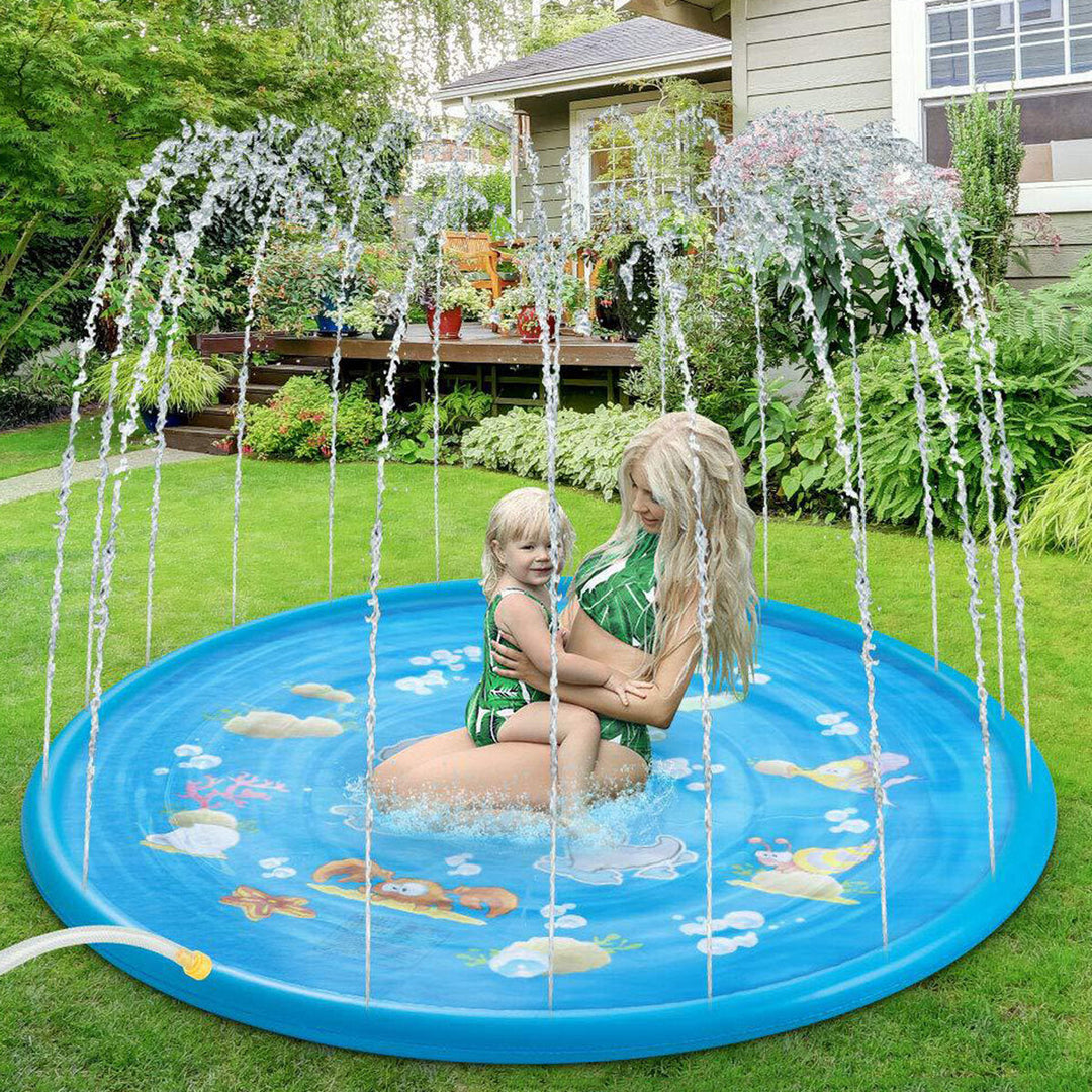 100CM Outdoor Inflatable Water Splash Play Pool Playing Sprinkler Mat Yard Family Funny Kids Toys Image 5