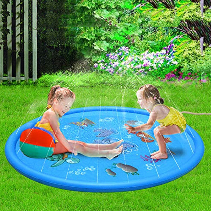 100CM Outdoor Inflatable Water Splash Play Pool Playing Sprinkler Mat Yard Family Funny Kids Toys Image 8