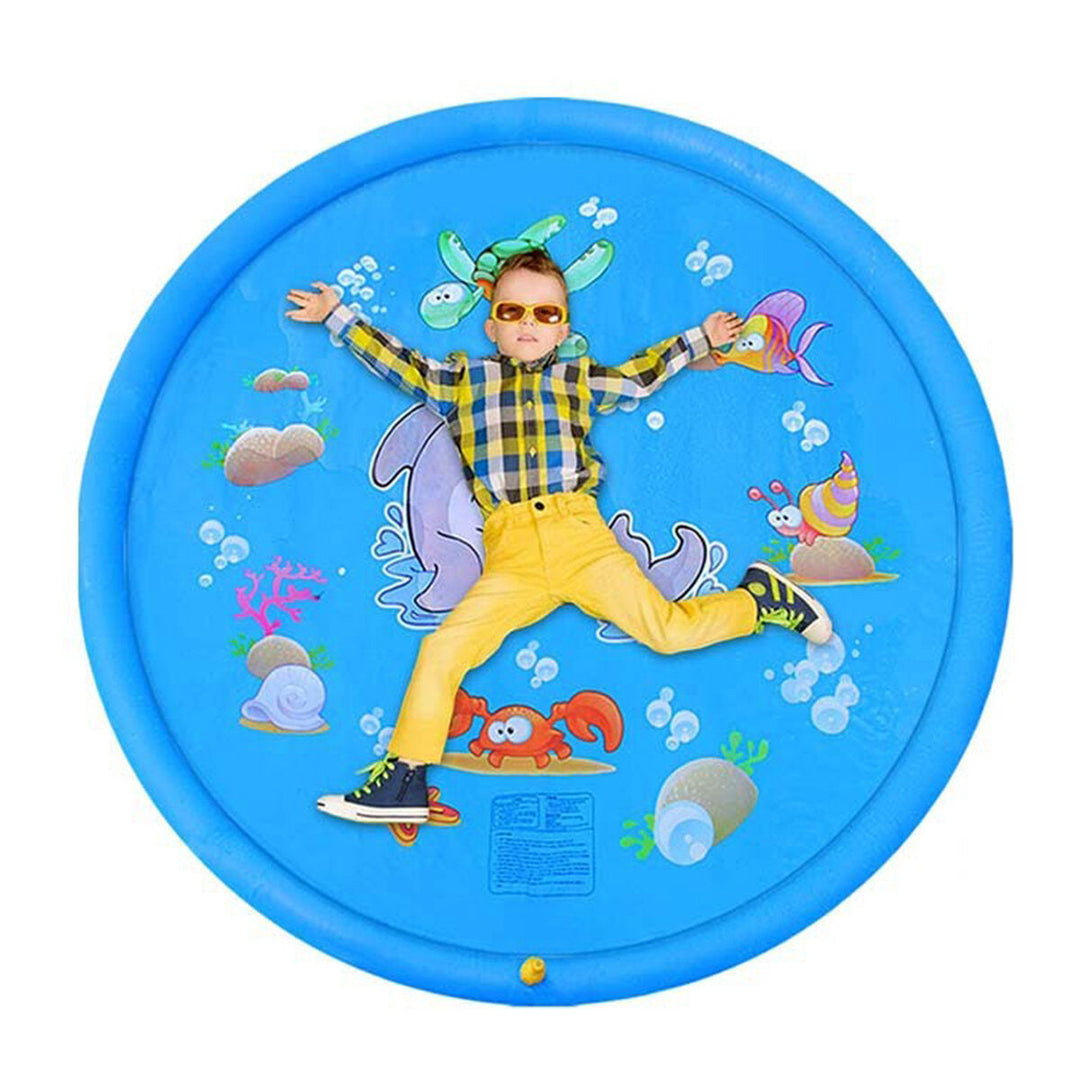 100CM Outdoor Inflatable Water Splash Play Pool Playing Sprinkler Mat Yard Family Funny Kids Toys Image 9