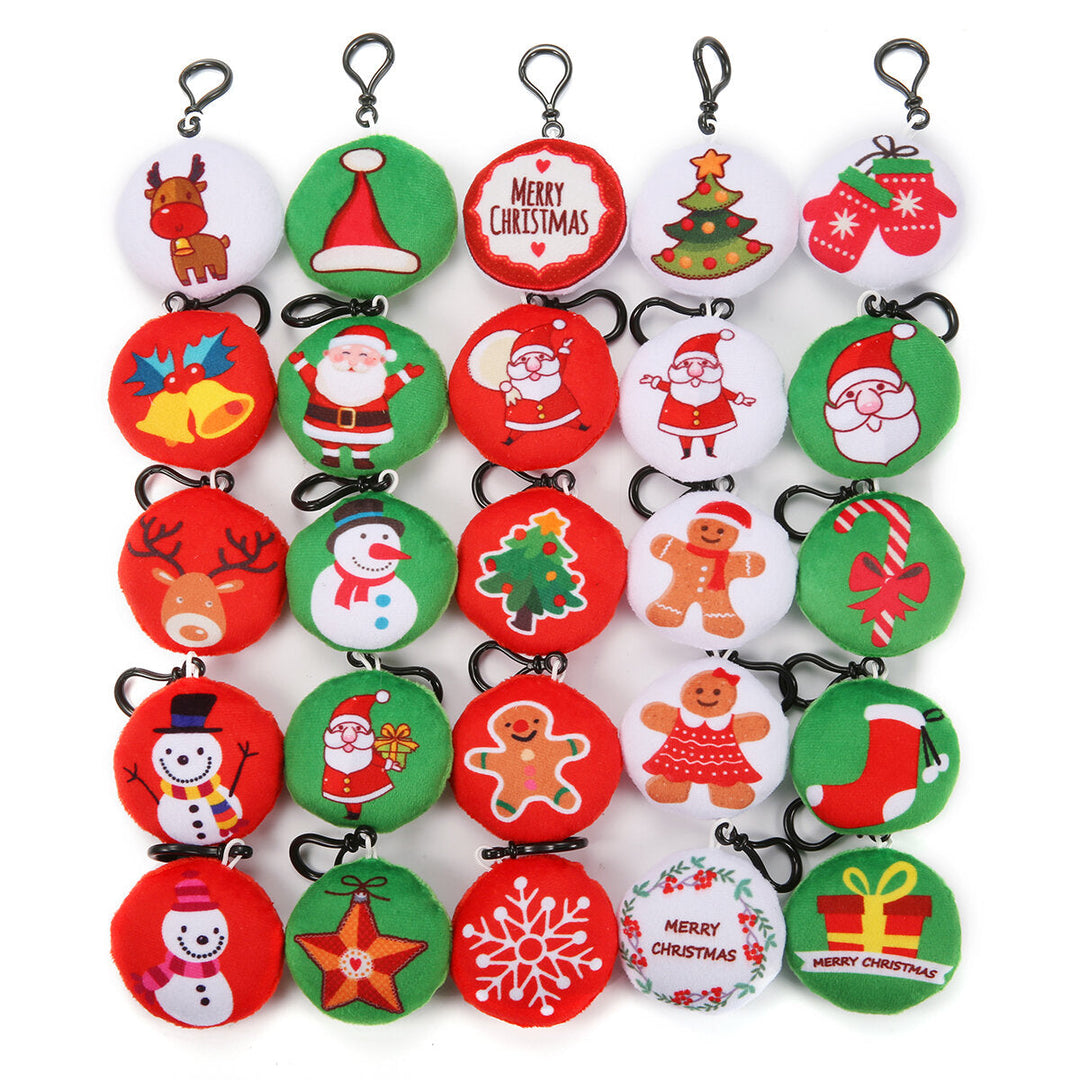 25 Pcs Christmas Mini Plush Key-chains Christmas Decoration Kids Party Supplies Favors Image 1