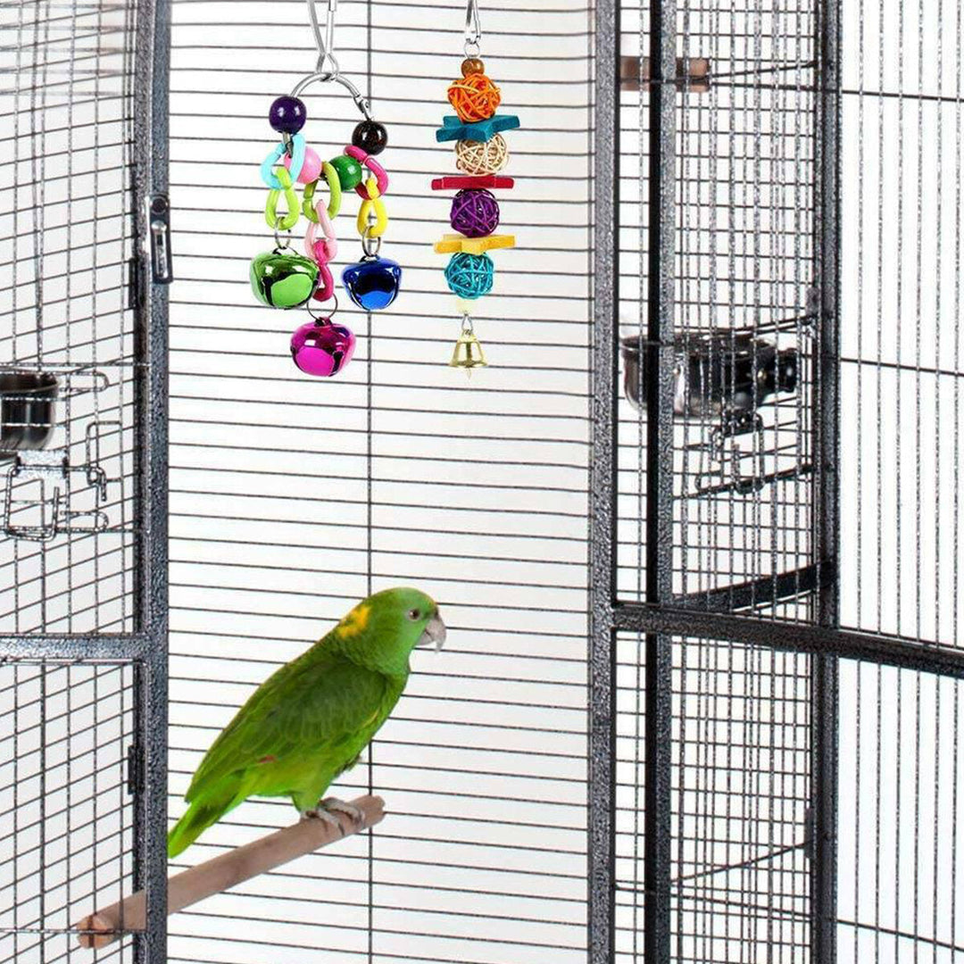 7Pcs,Set Combination Parrot Toy Bird Articles Parrot Bite Toy Parrot Funny Swing Ball Bell Standing Training Toys Image 3