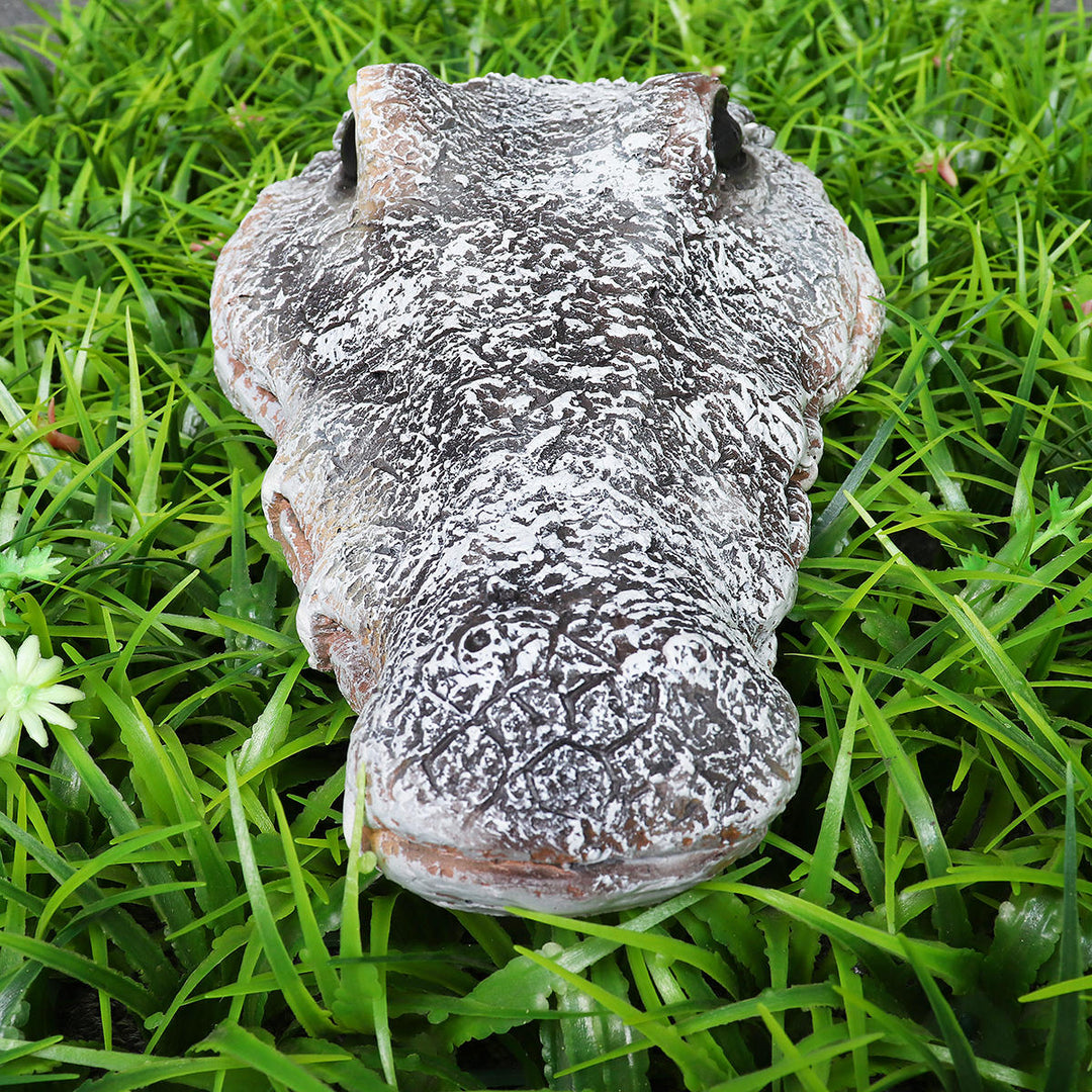 Floating Resin Crocodile Head Garden Pond Pool Realistic Water Features Decorations Pool Ornament Image 2