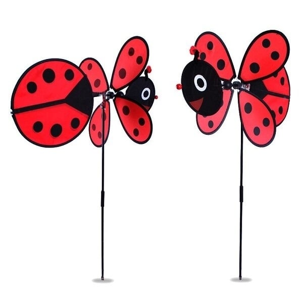 Windmill Red Ladybug and Yellow Bee Design Windmill Children Garden Decoration Image 6