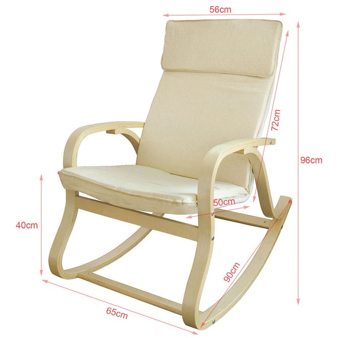 Haotian FST15-W, Comfortable Relax Rocking Chair, Lounge Chair Relax Chair with Cushion Image 3