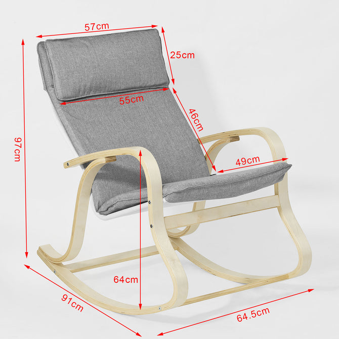 Haotian FST15-DG, Comfortable Relax Rocking Chair, Lounge Chair Relax Chair Cushion Image 2