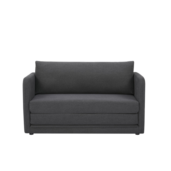 Resort-Worthy Sleeper Loveseat: Transforming Twin-Sized Bed with Sturdy Wood Base, Foam Cushion, Solid Fabric Upholstery Image 6