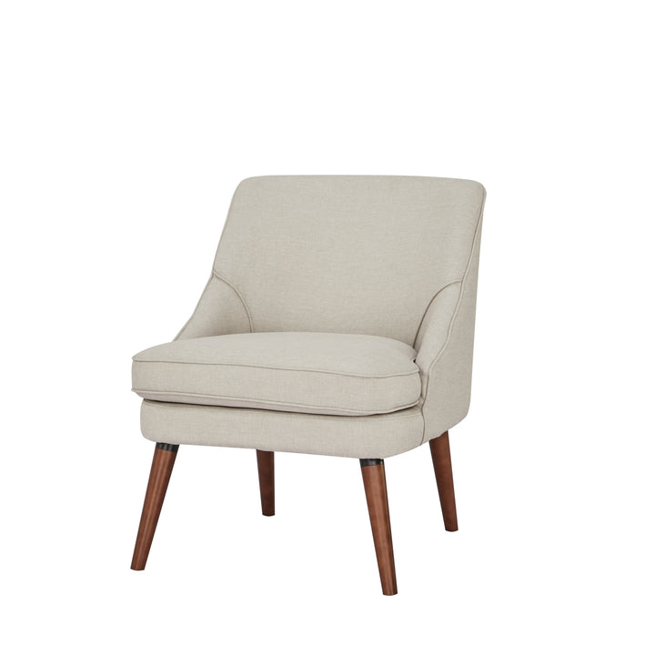 Young and Trendy Dana Accent Chair: Robust Wood Frame, Comfortable Faux Linen Upholstery, Perfect for Small Spaces  Easy Image 4