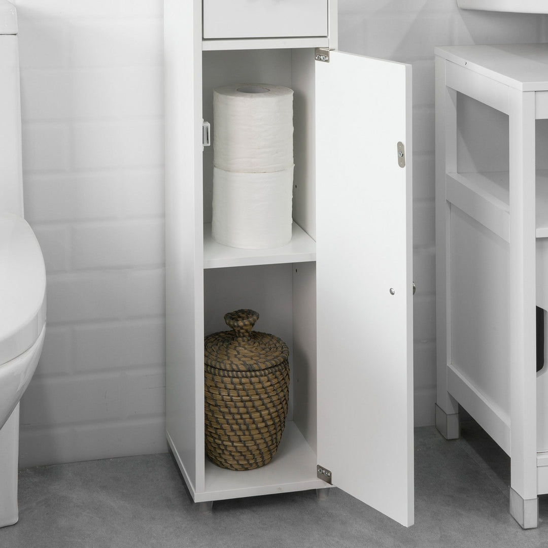 Haotian BZR34-W, White Bathroom Tall Cabinet with 1 Drawer, 2 Doors and Adjustable Shelves Image 5