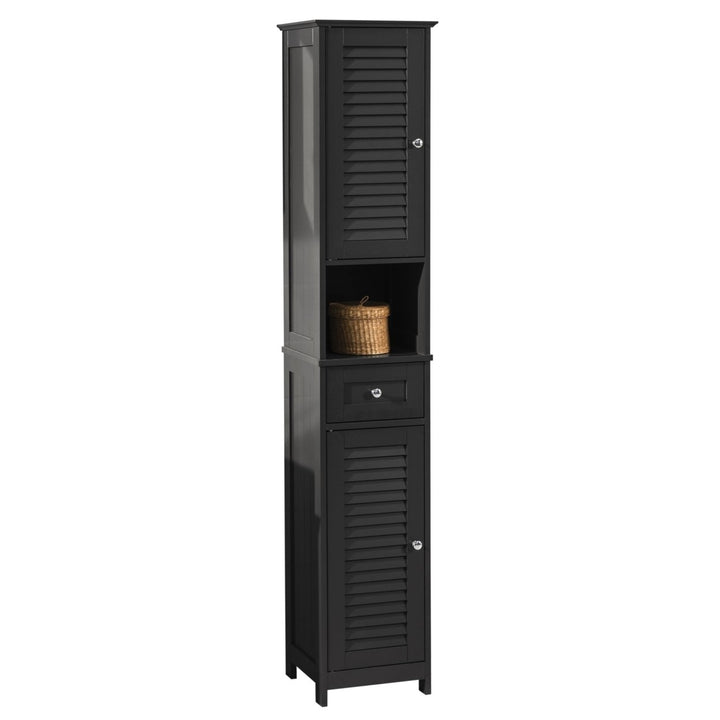 Haotian FRG236-DG Dark Grey Floor Standing Bathroom Storage Cabinet 170cm MDF Image 1