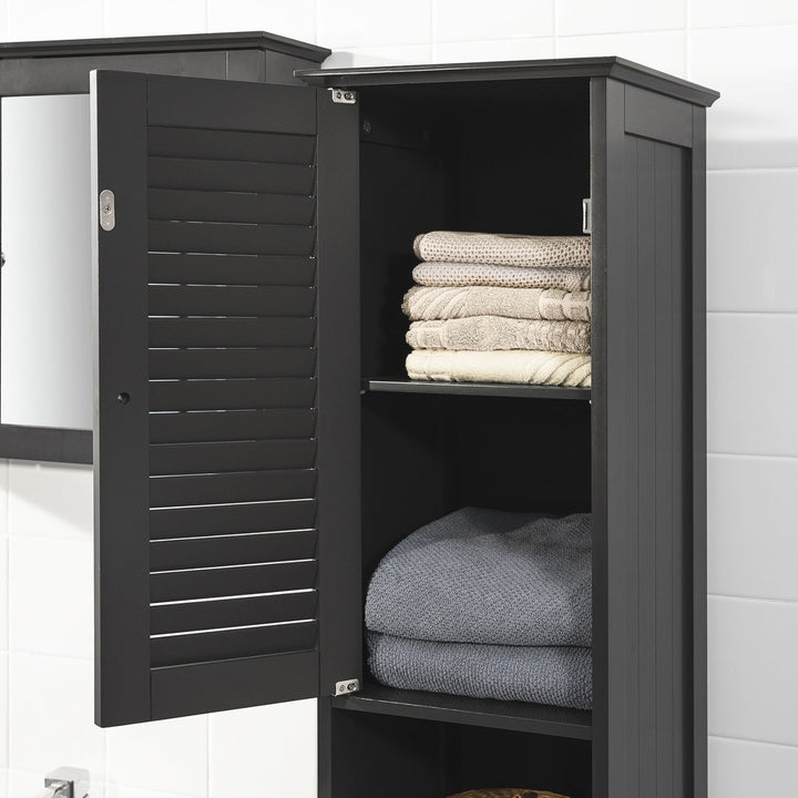 Haotian FRG236-DG Dark Grey Floor Standing Bathroom Storage Cabinet 170cm MDF Image 4