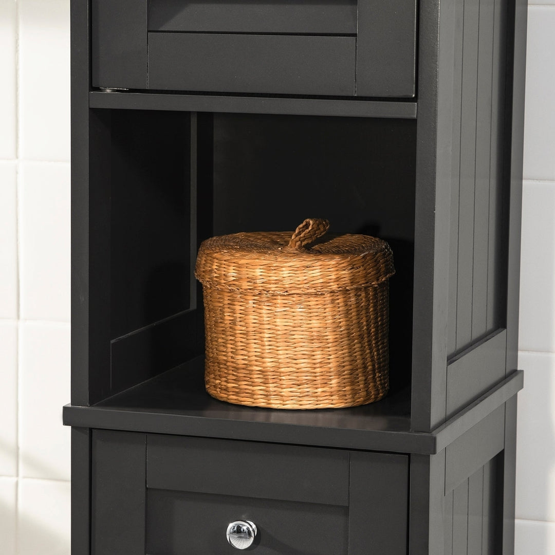 Haotian FRG236-DG Dark Grey Floor Standing Bathroom Storage Cabinet 170cm MDF Image 5