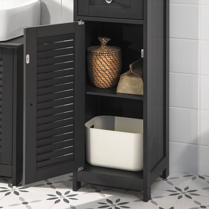 Haotian FRG236-DG Dark Grey Floor Standing Bathroom Storage Cabinet 170cm MDF Image 6