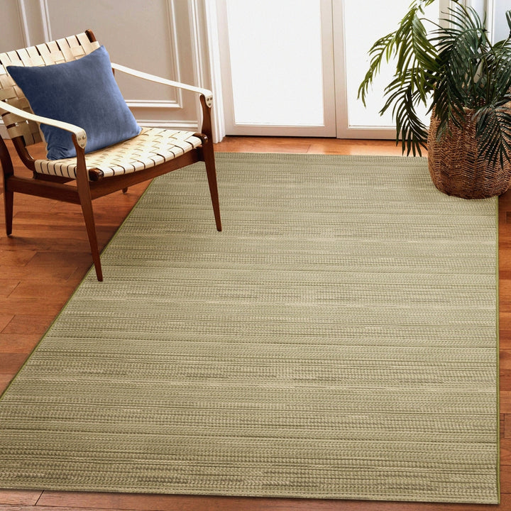 Liora Manne Miranda Green Stripe Indoor Outdoor Area Rug 65% Polypropylene 5x7 Image 1