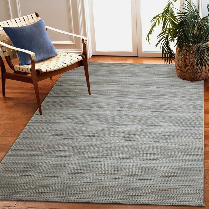 Liora Manne Miranda Indoor Outdoor Rug Denim Stripe 65% Polypropylene 5x7 Image 1