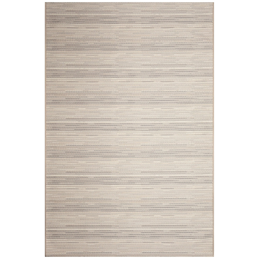 Liora Manne Miranda Tweed Stripe Indoor Outdoor Area Rug Silver/Brown Image 2