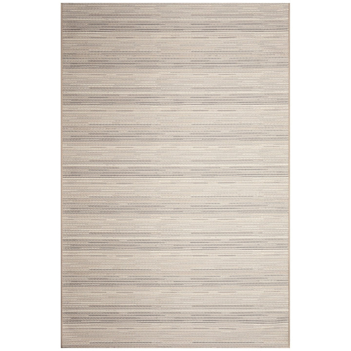 Liora Manne Miranda Tweed Stripe Indoor Outdoor Area Rug Silver/Brown Image 2