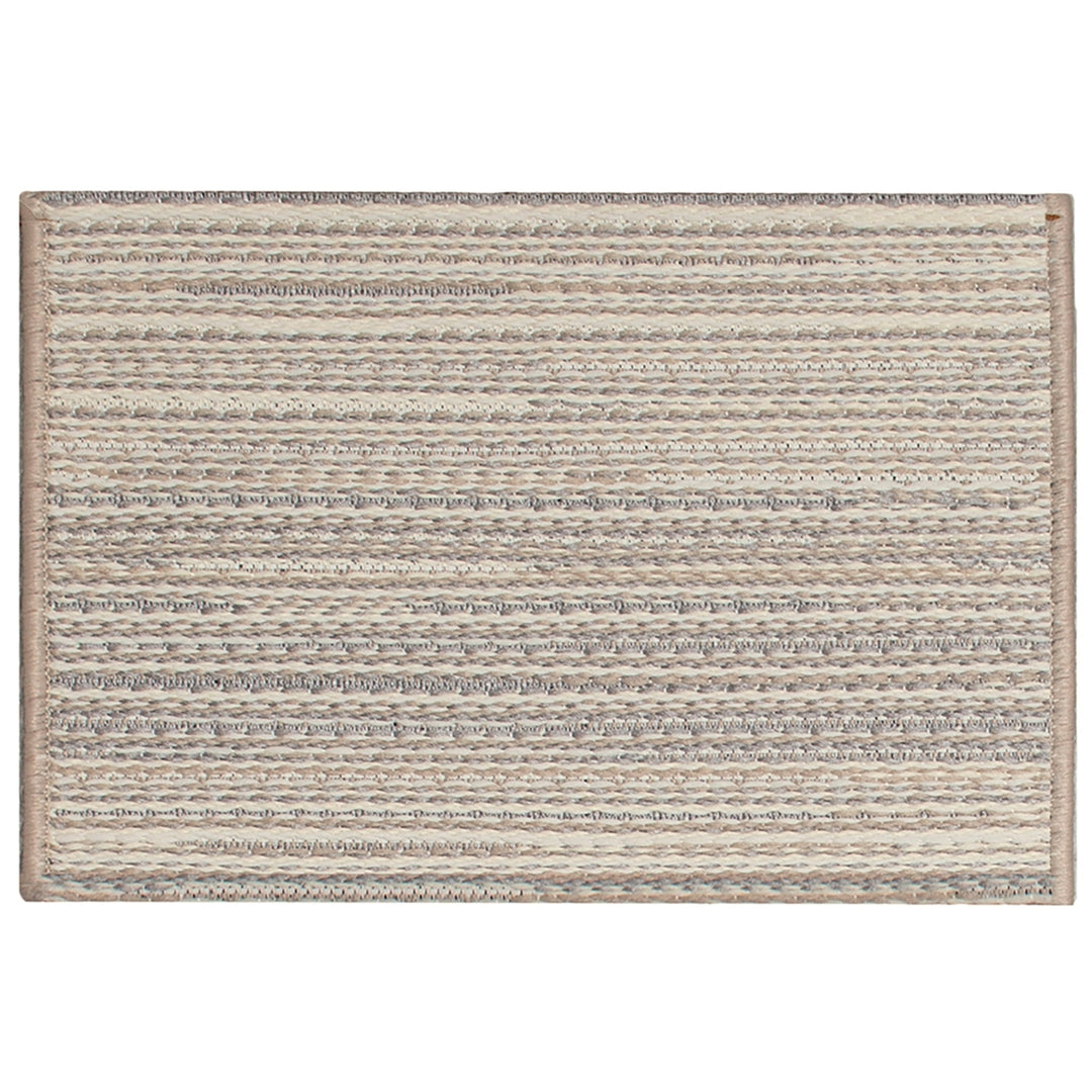 Liora Manne Miranda Tweed Stripe Indoor Outdoor Area Rug Silver/Brown Image 4