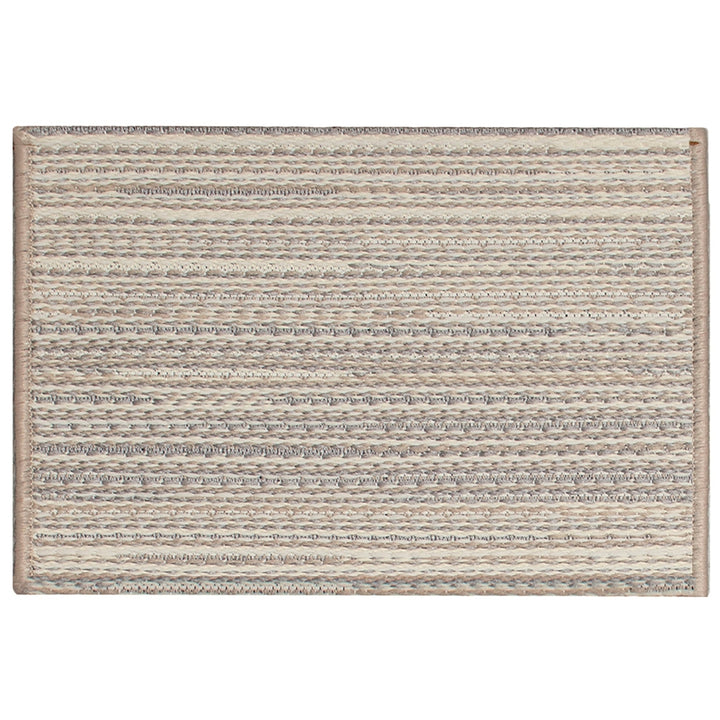 Liora Manne Miranda Tweed Stripe Indoor Outdoor Area Rug Silver/Brown Image 4