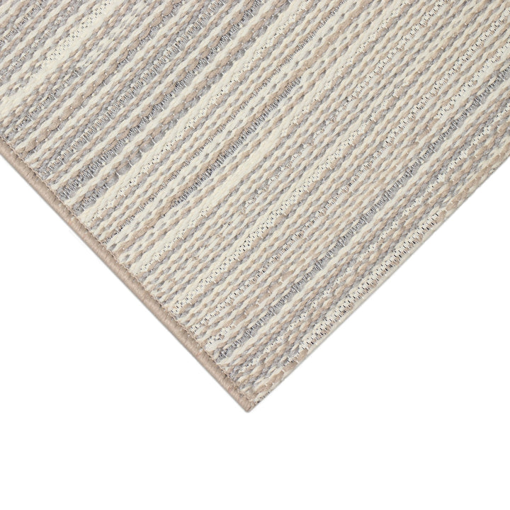 Liora Manne Miranda Tweed Stripe Indoor Outdoor Area Rug Silver/Brown Image 7