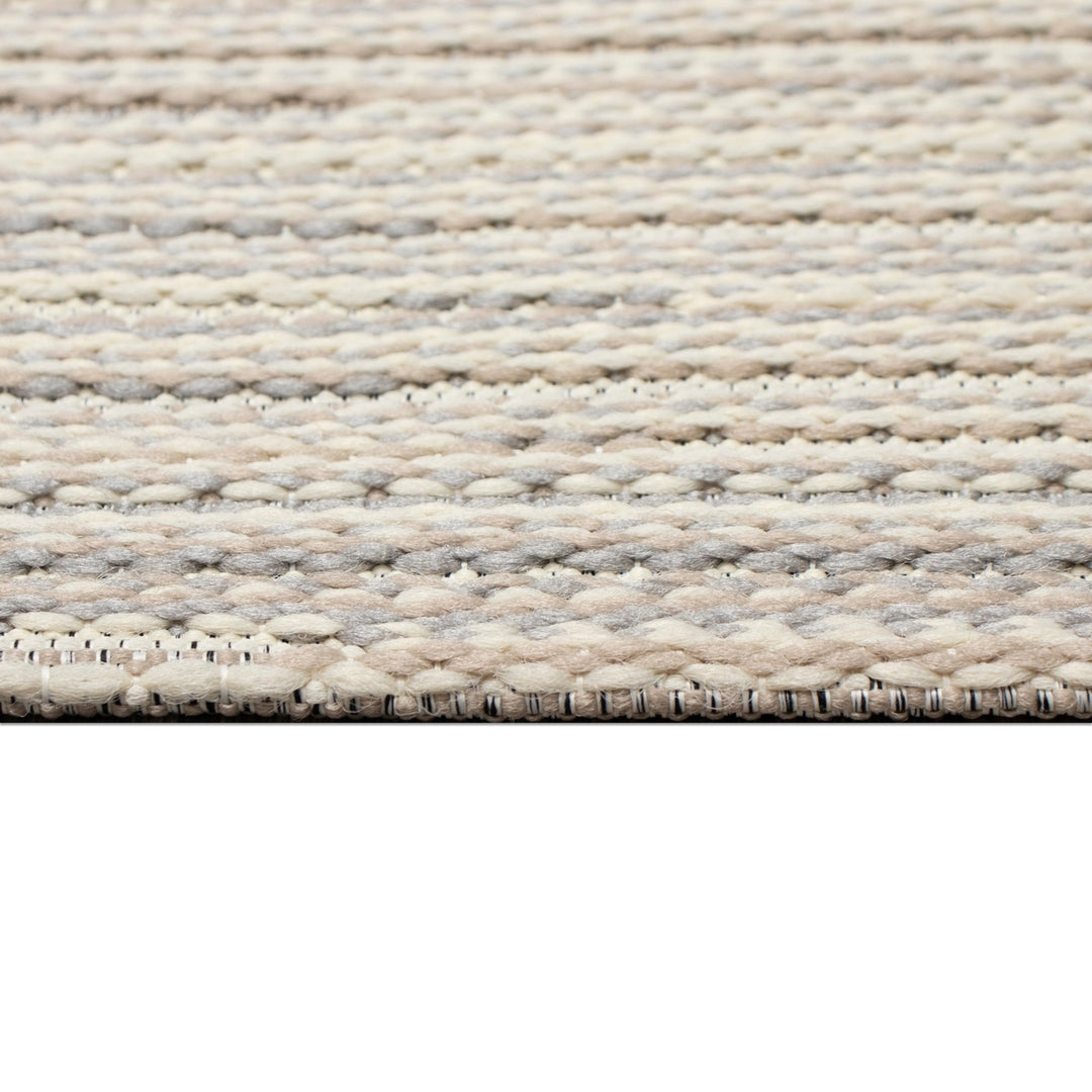 Liora Manne Miranda Tweed Stripe Indoor Outdoor Area Rug Silver/Brown Image 8