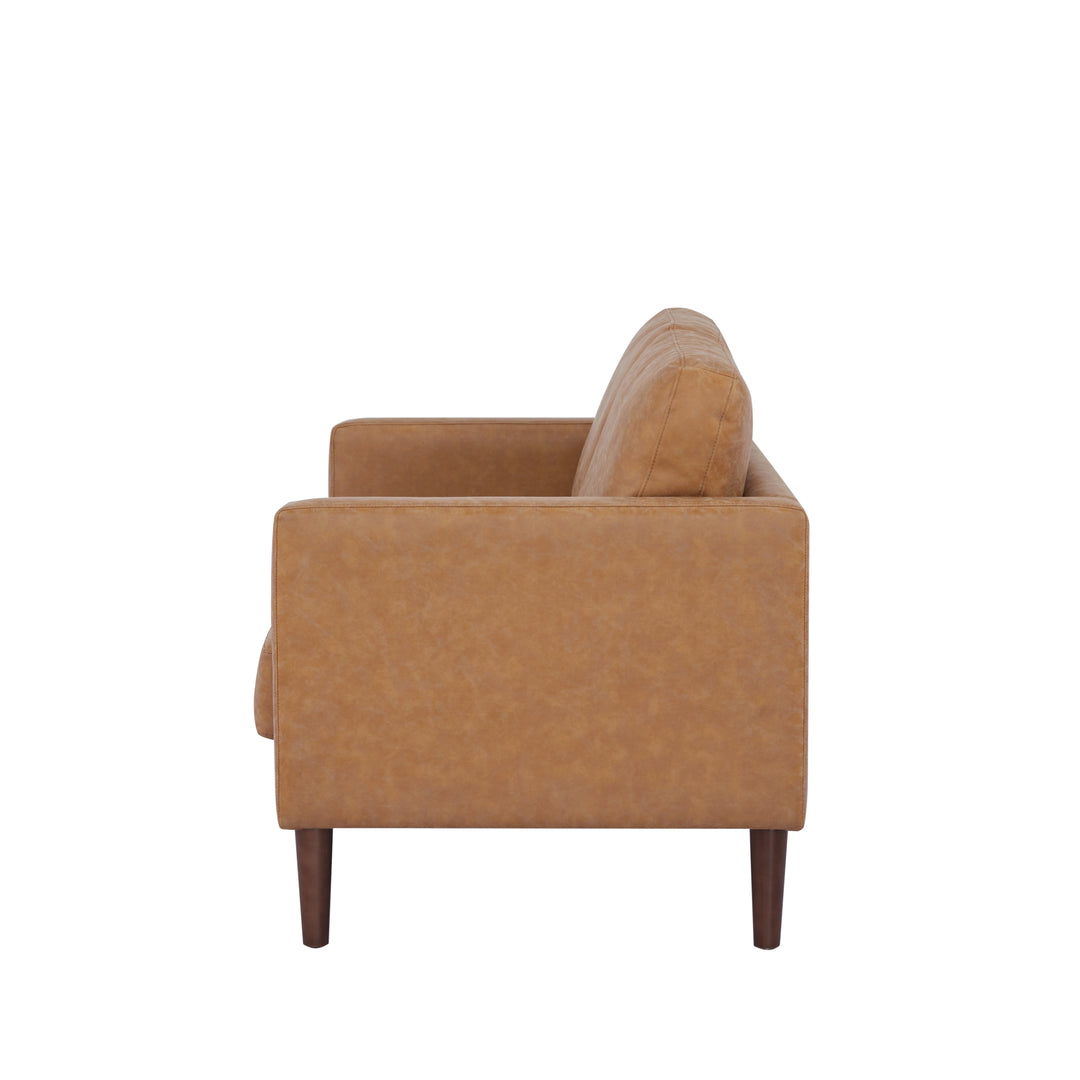 Classic Leather Button-Tufted Loveseat: Elevate Your Collection with Distinctive Design  Perfect for Small Spaces Image 4