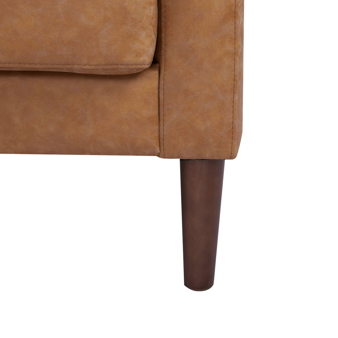 Classic Leather Button-Tufted Loveseat: Elevate Your Collection with Distinctive Design  Perfect for Small Spaces Image 6