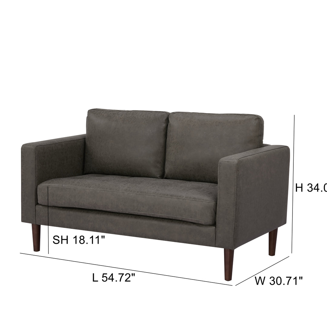 Classic Leather Button-Tufted Loveseat: Elevate Your Collection with Distinctive Design  Perfect for Small Spaces Image 9