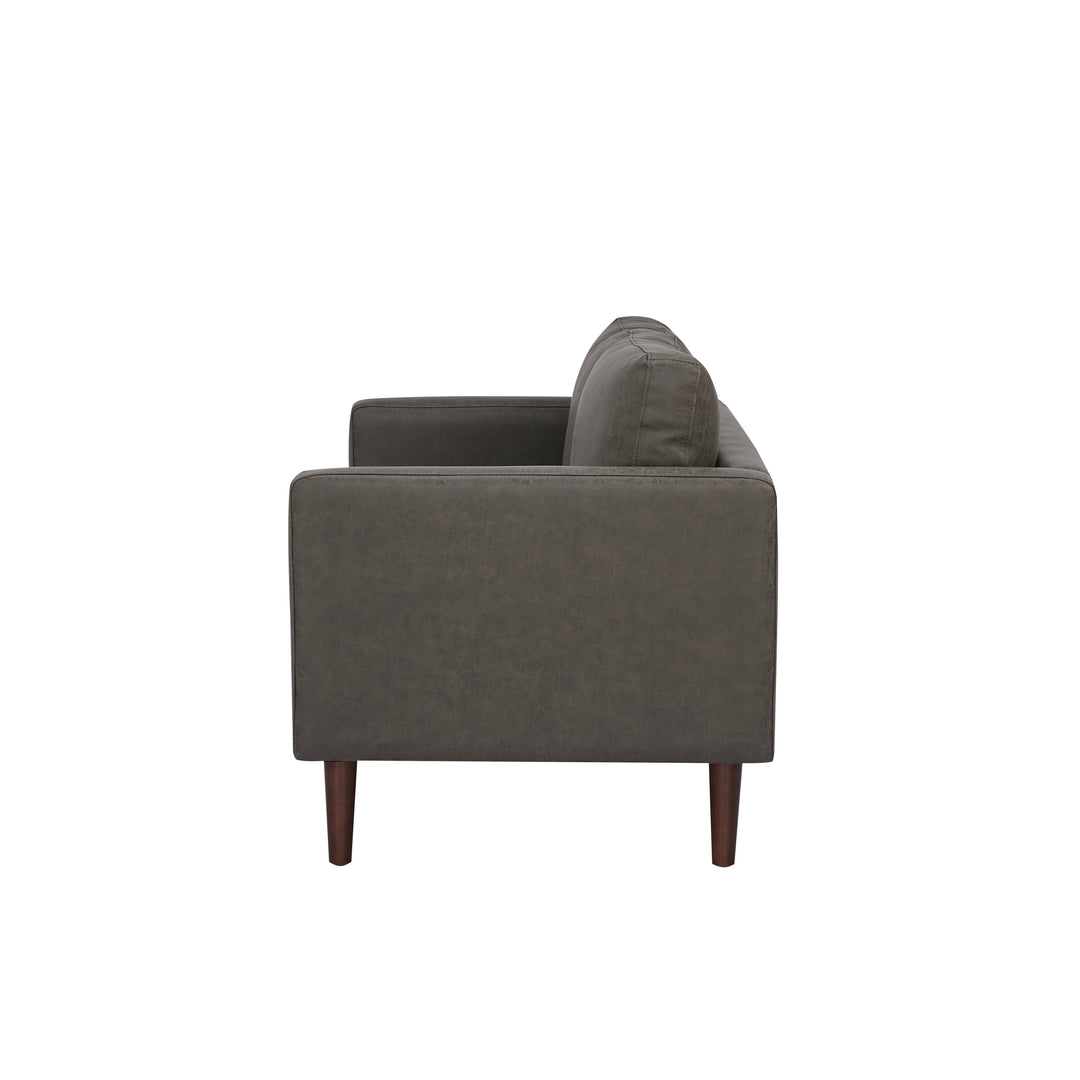 Classic Leather Button-Tufted Loveseat: Elevate Your Collection with Distinctive Design  Perfect for Small Spaces Image 10