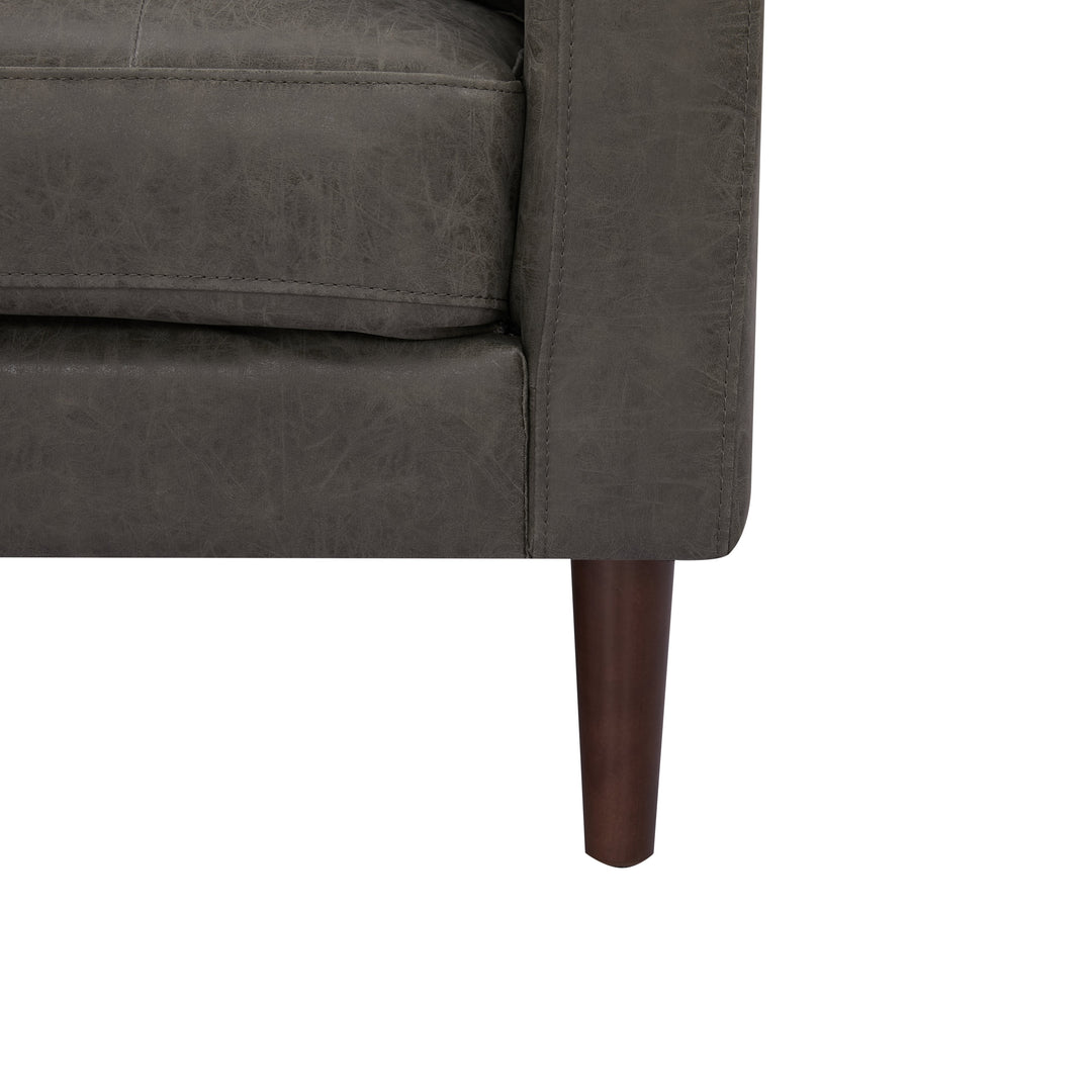 Classic Leather Button-Tufted Loveseat: Elevate Your Collection with Distinctive Design  Perfect for Small Spaces Image 11